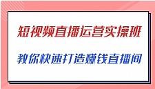 短视频直播运营实操班，直播带货精细化运营实操，教你快速打造赚钱直播间